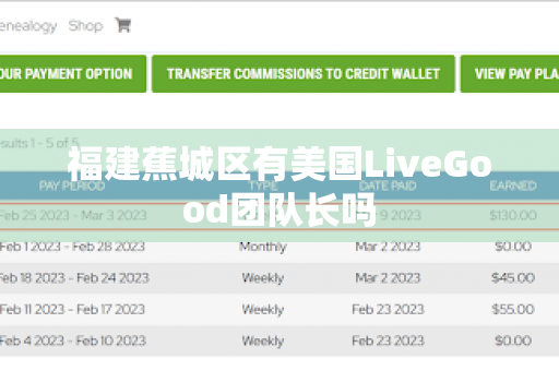 福建蕉城区有美国LiveGood团队长吗